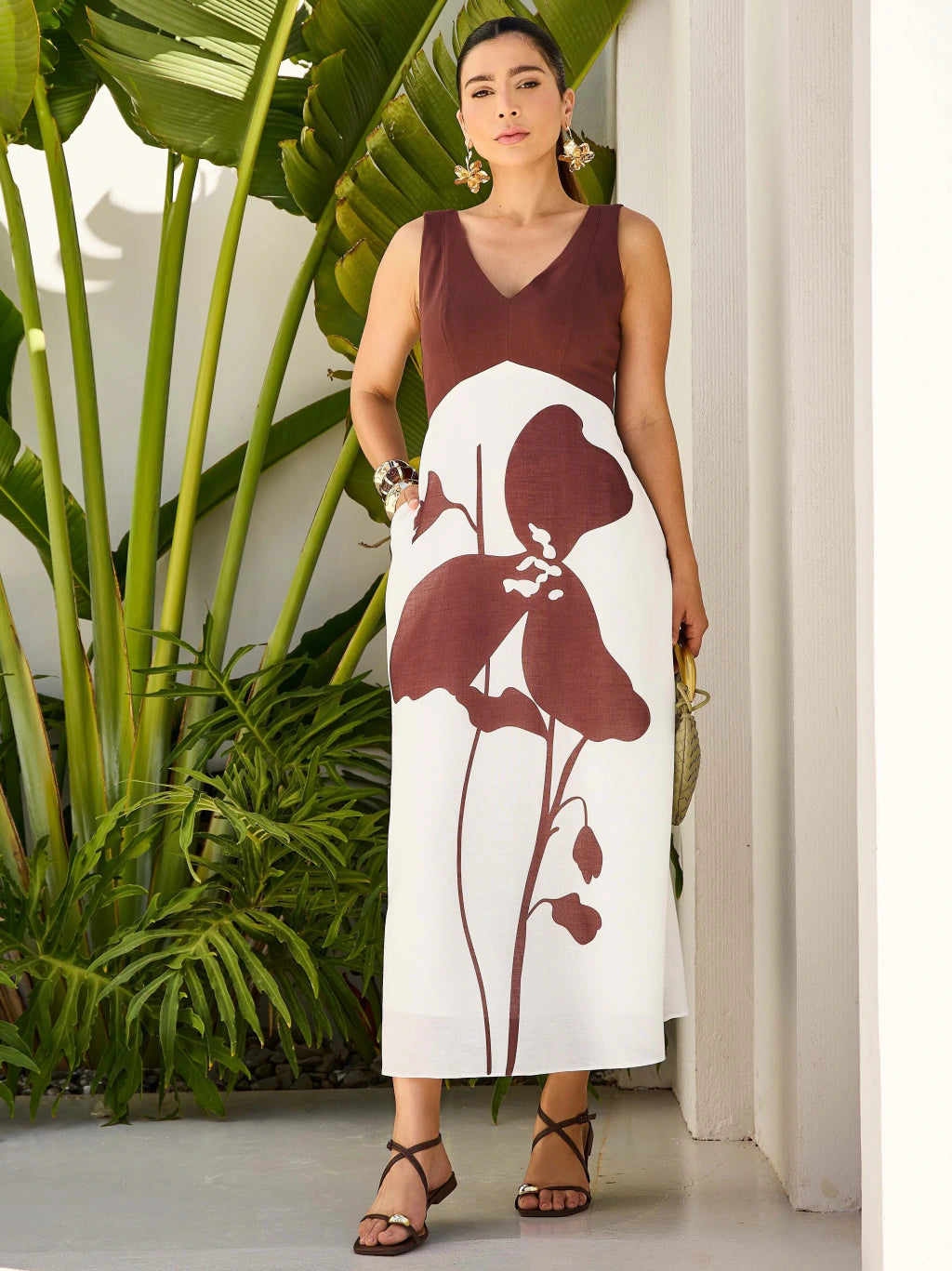 VESTIDO LINHO ESTAMPA FLORAL