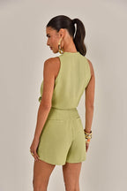 Blusa Matilde Crepe Verde – Linda de Morrer