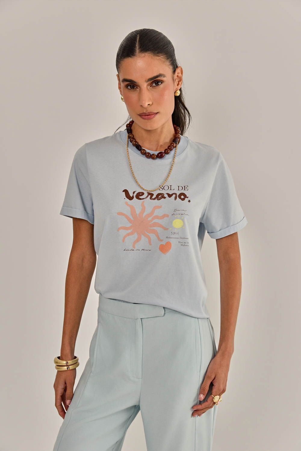 Camiseta Siena Azul Claro – Linda de Morrer