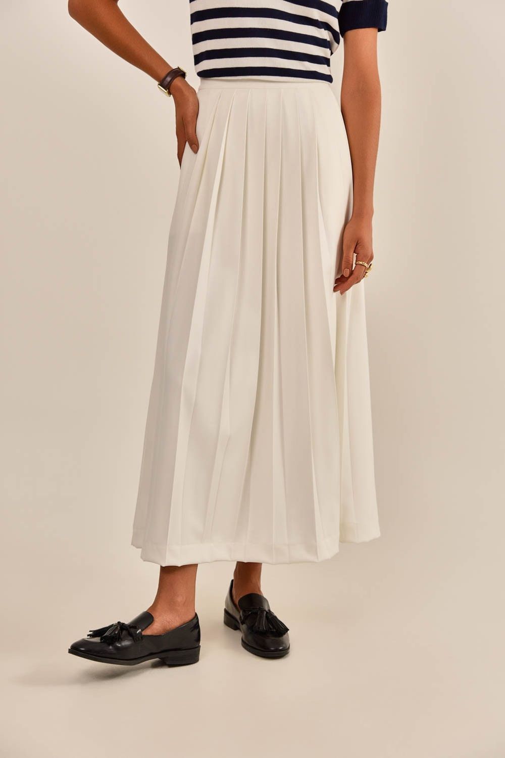 Saia Artsy Alfaiataria Plissada Off White
