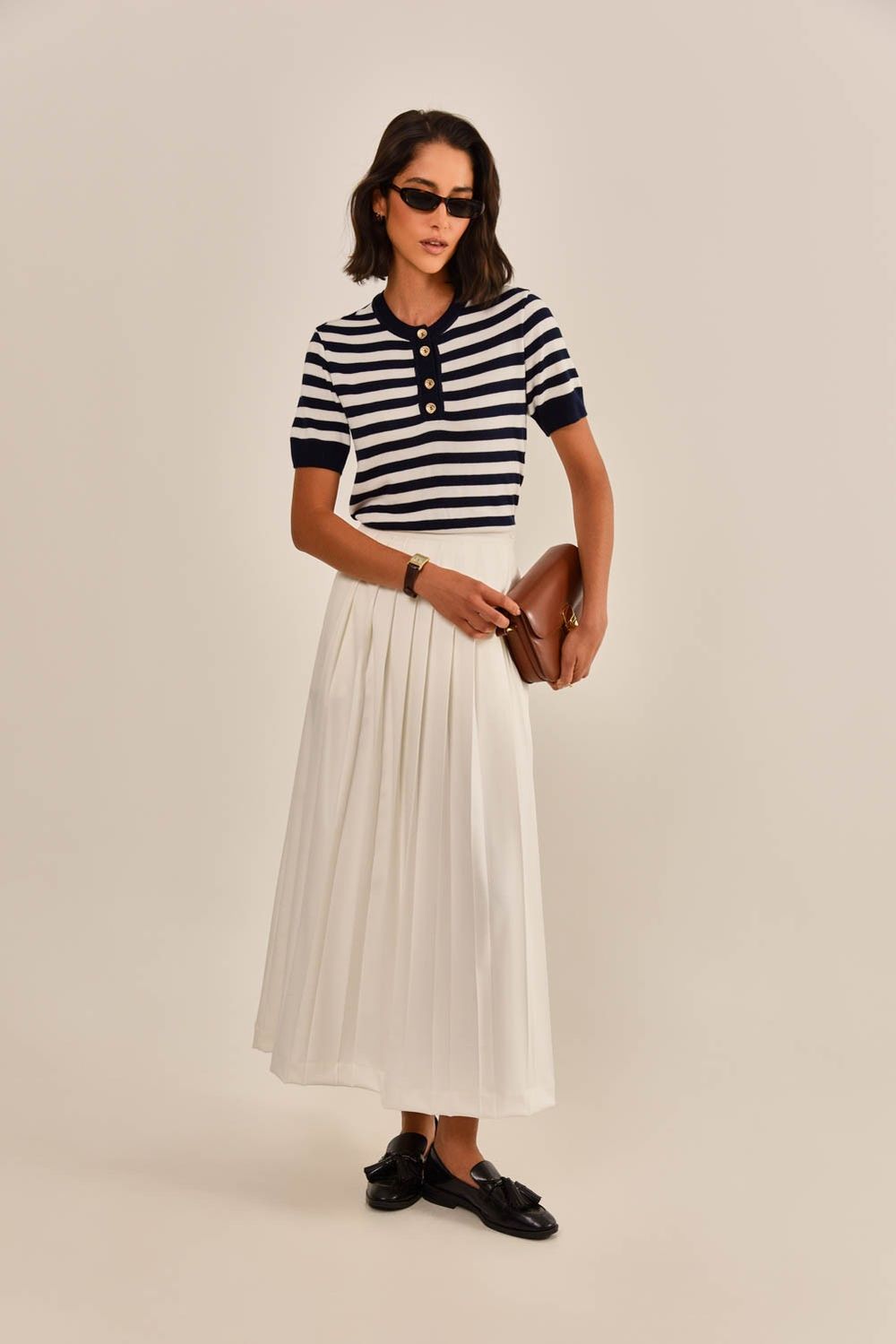 Saia Artsy Alfaiataria Plissada Off White
