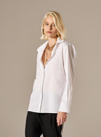 Camisa Tricoline Margarida Branca