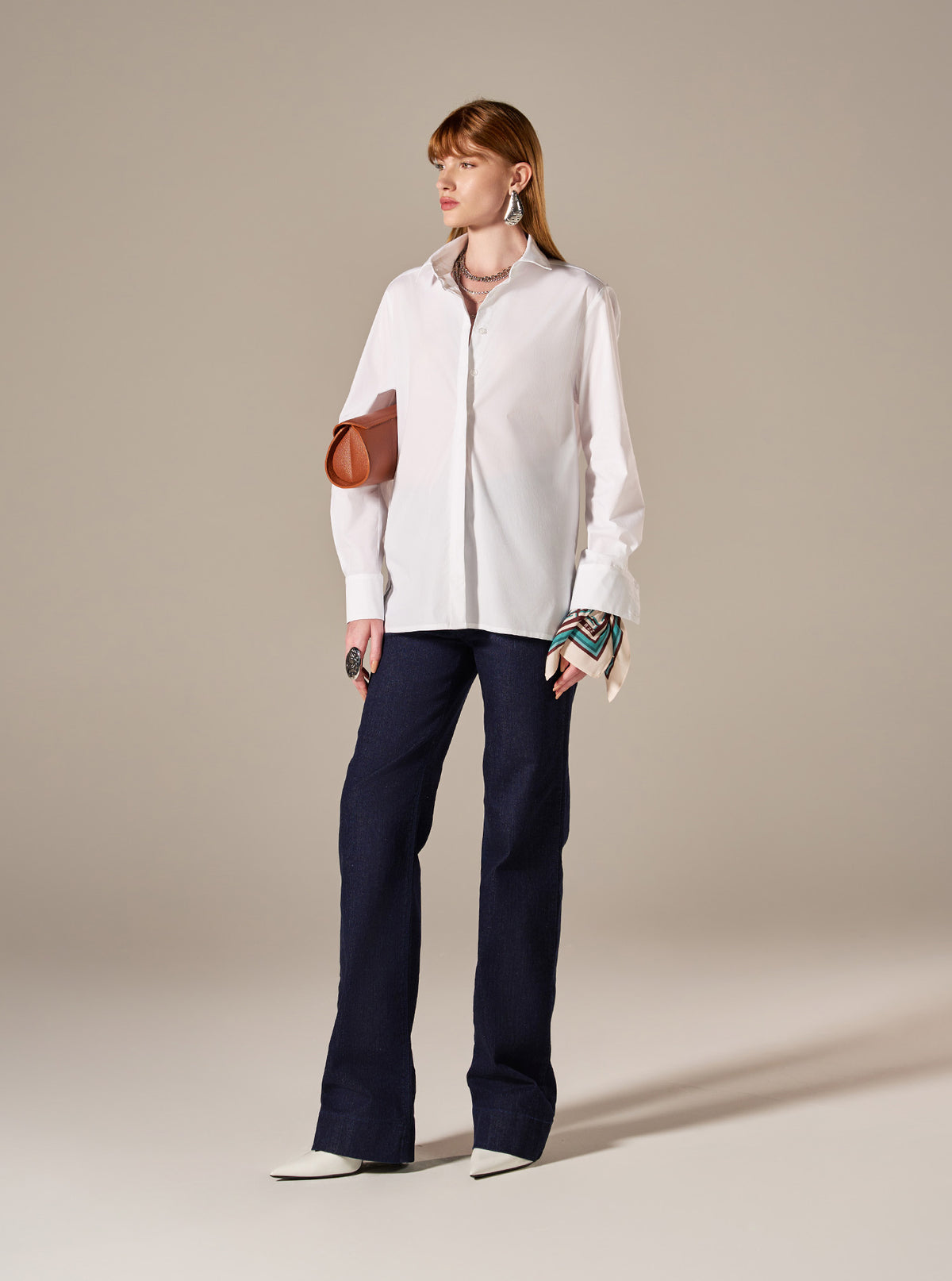 Camisa Tricoline Margarida Branca