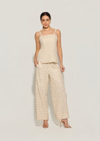 Calça Pantalona Linho Neiva Cru – Raizz