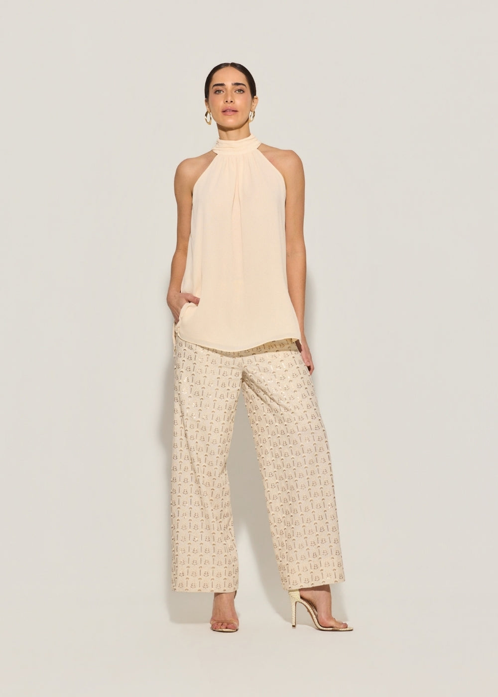 Calça Pantalona Linho Neiva Cru – Raizz