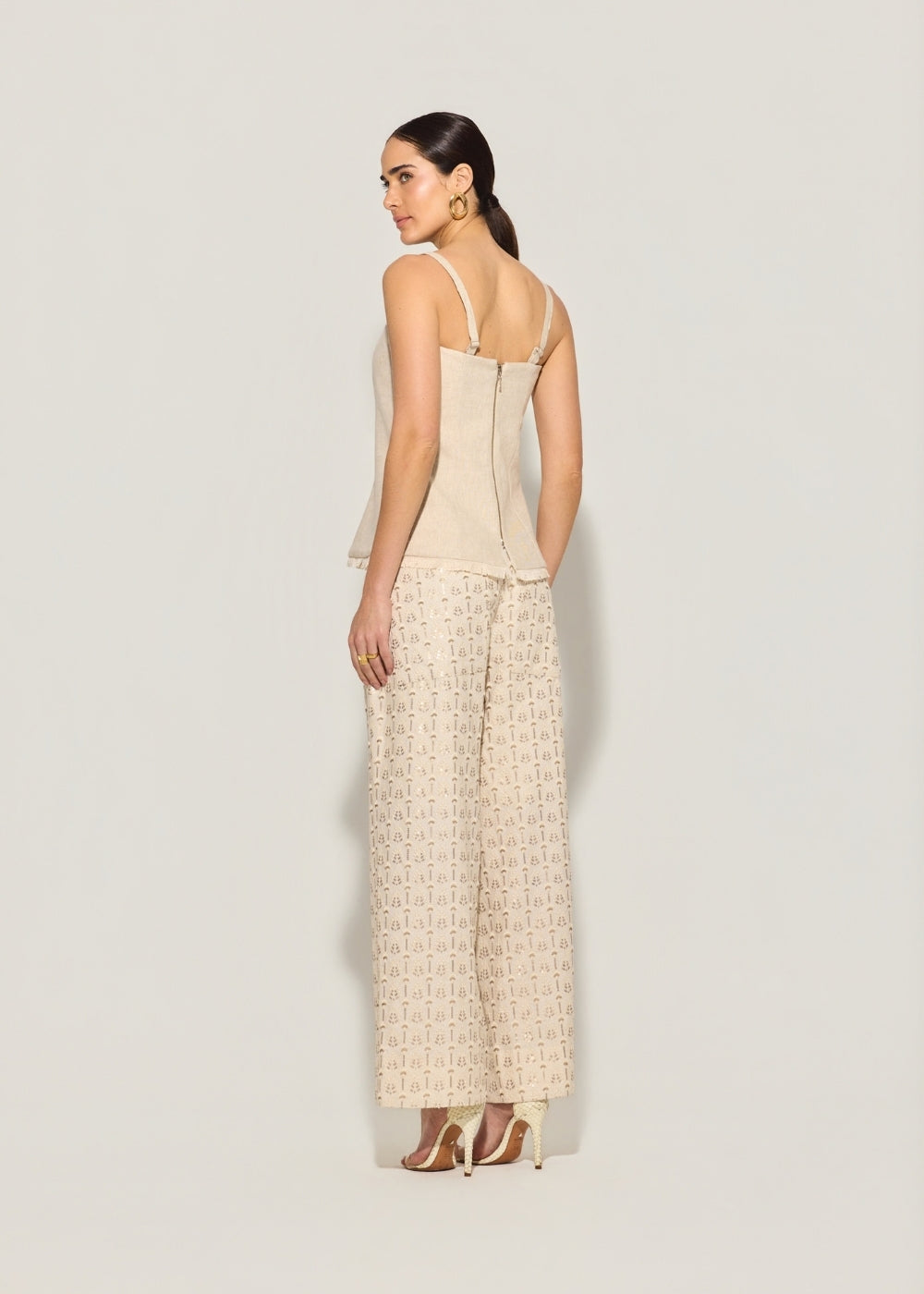 Calça Pantalona Linho Neiva Cru – Raizz