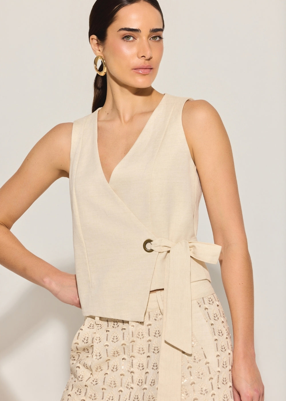 Blusa Linho Josiane Cru – Raizz