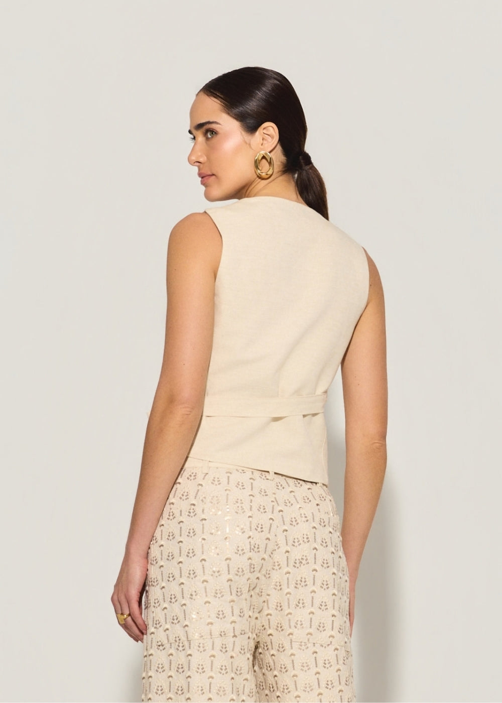 Blusa Linho Josiane Cru – Raizz