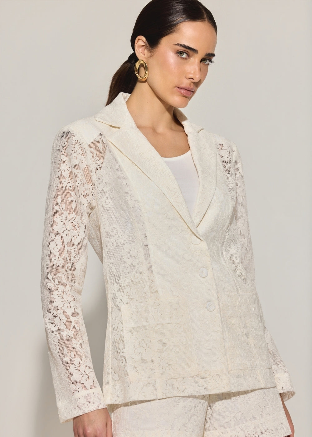 Blazer Renda Bárbara Off White – Raizz