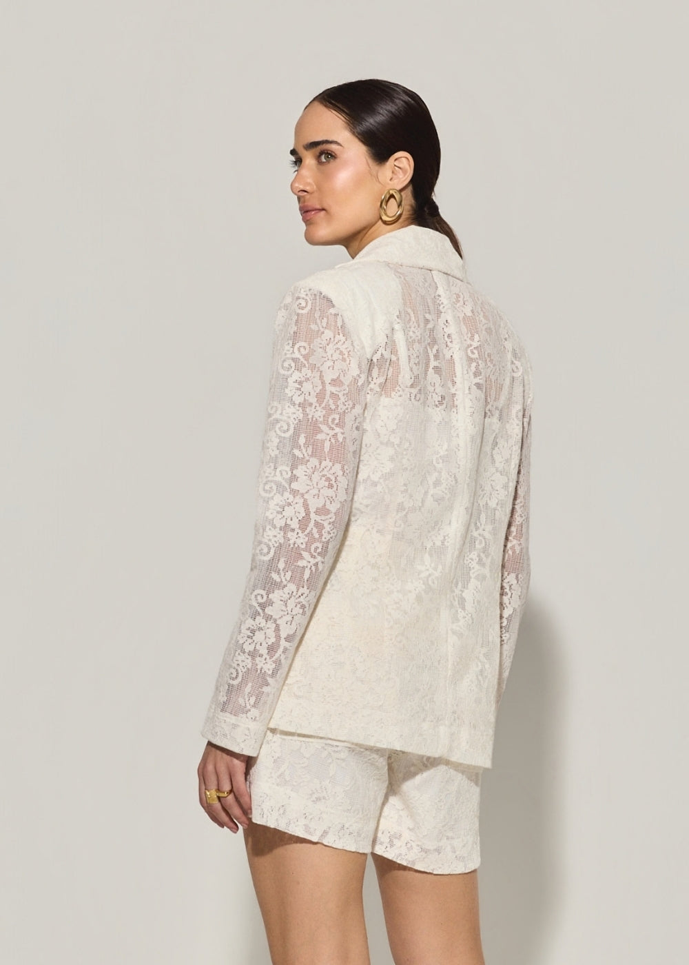 Blazer Renda Bárbara Off White – Raizz