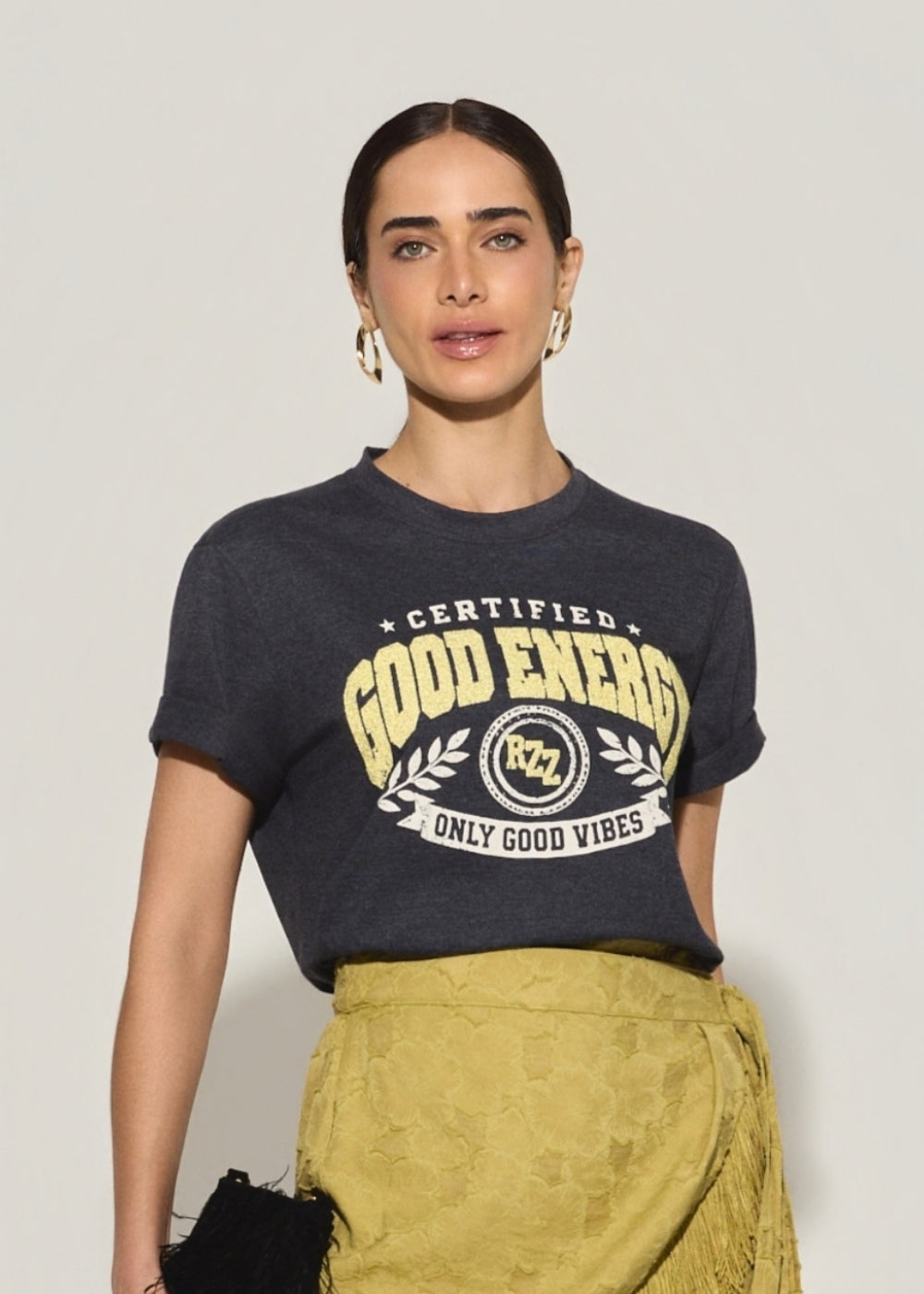 T-Shirt Catarina Mescla Escuro – Raizz