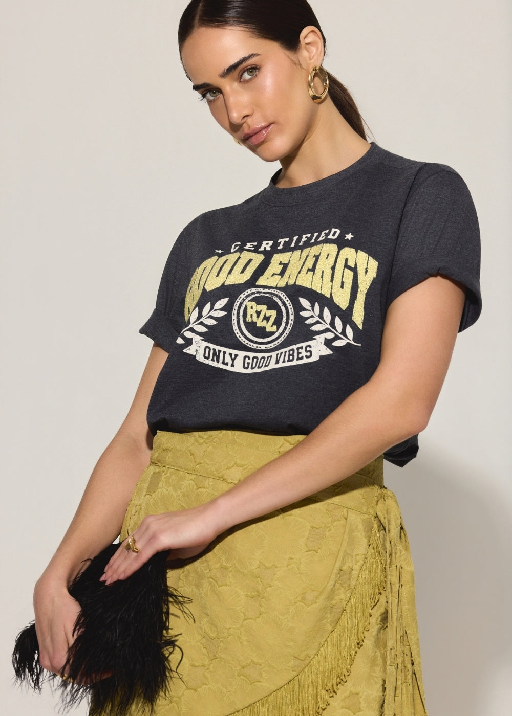T-Shirt Catarina Mescla Escuro – Raizz