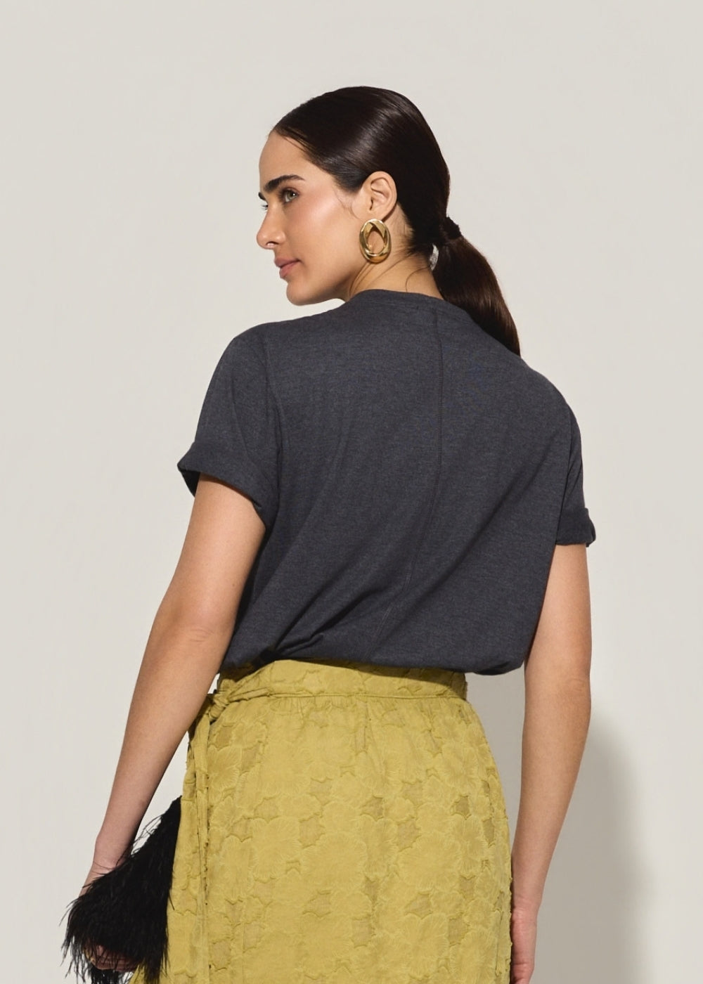 T-Shirt Catarina Mescla Escuro – Raizz