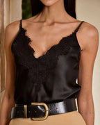 REGATA SATIN RENDA PRETO