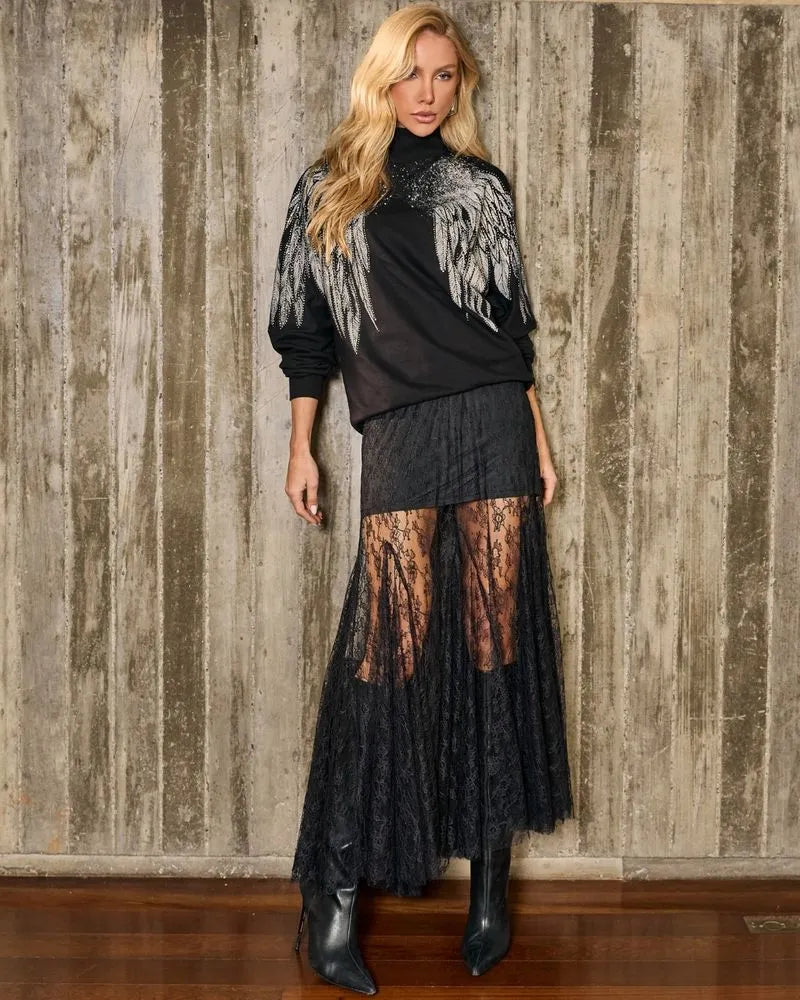 BLUSA MOLETOM OVER APACHE PRETO