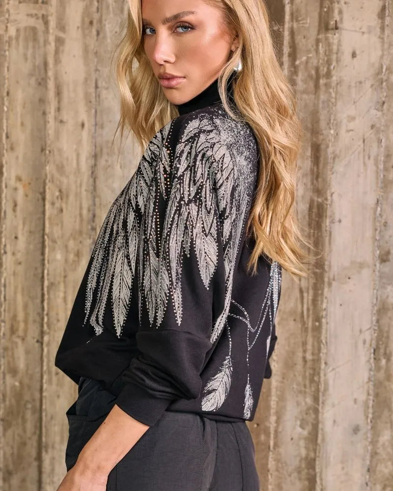 BLUSA MOLETOM OVER APACHE PRETO