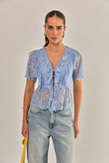 BLUSA GARDEN EM RENDA AZUL
