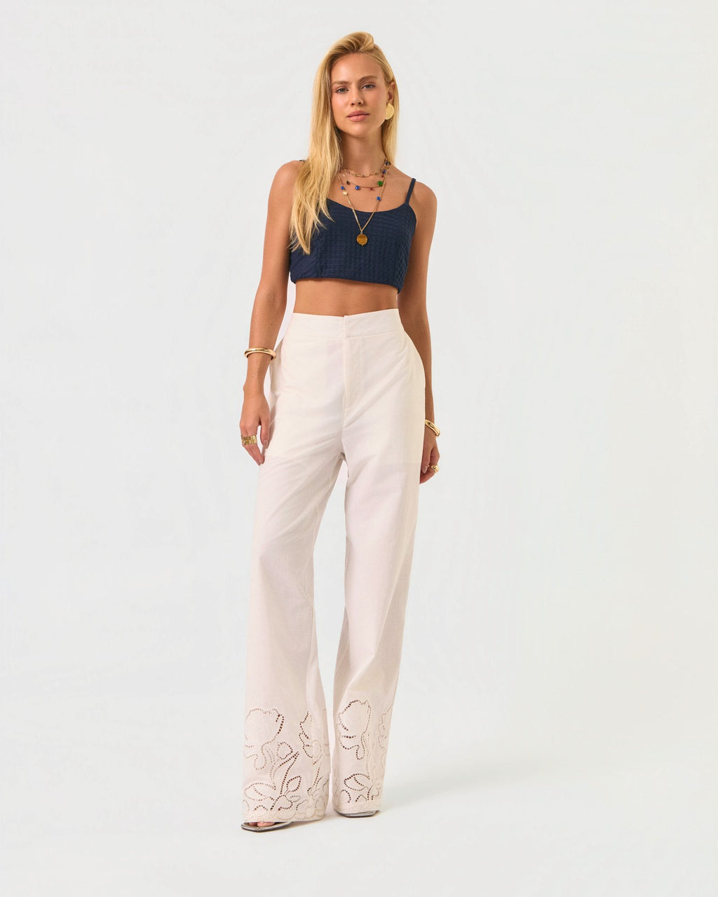CALÇA BORDADA JESSICA OFF WHITE