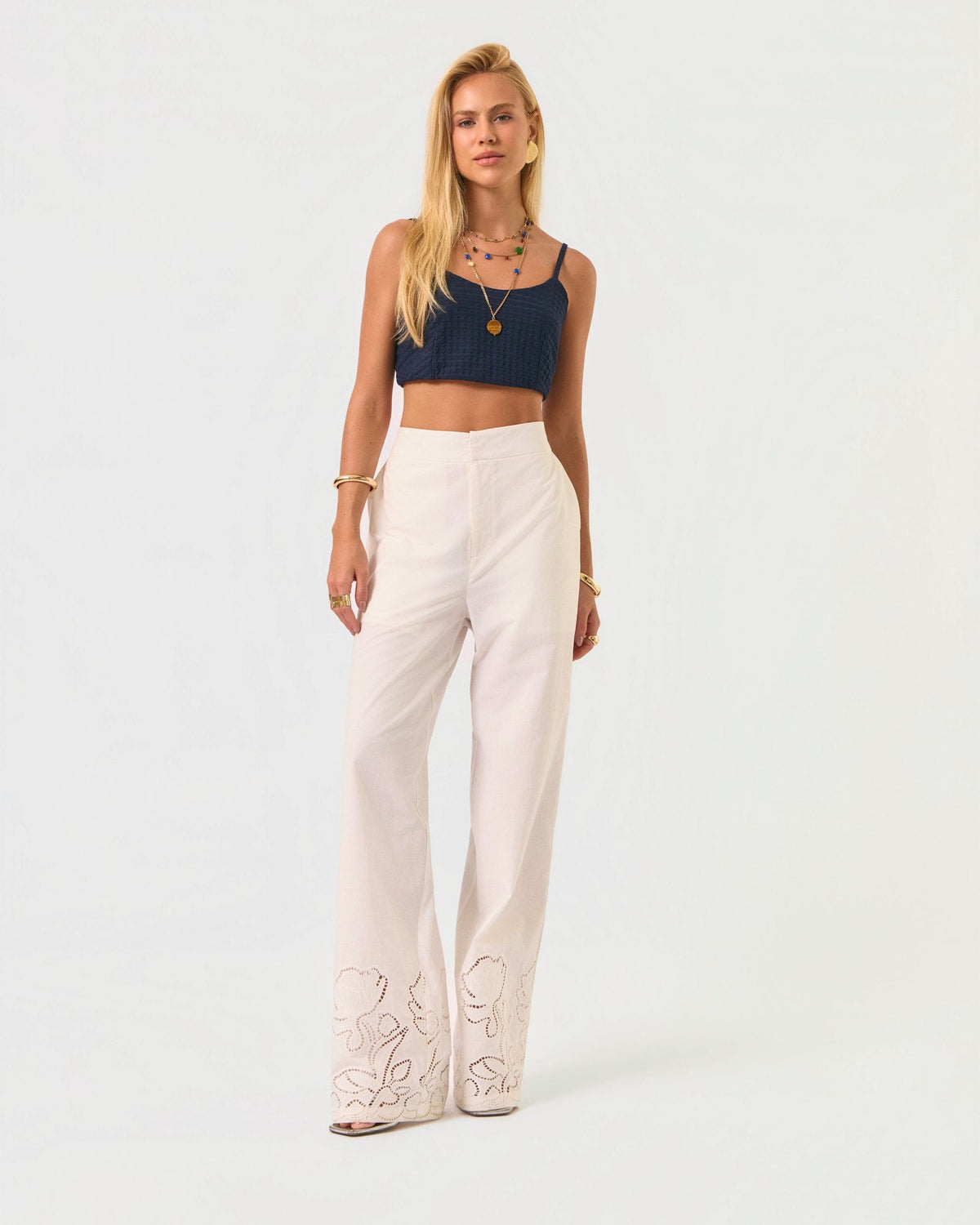 CALÇA BORDADA JESSICA OFF WHITE