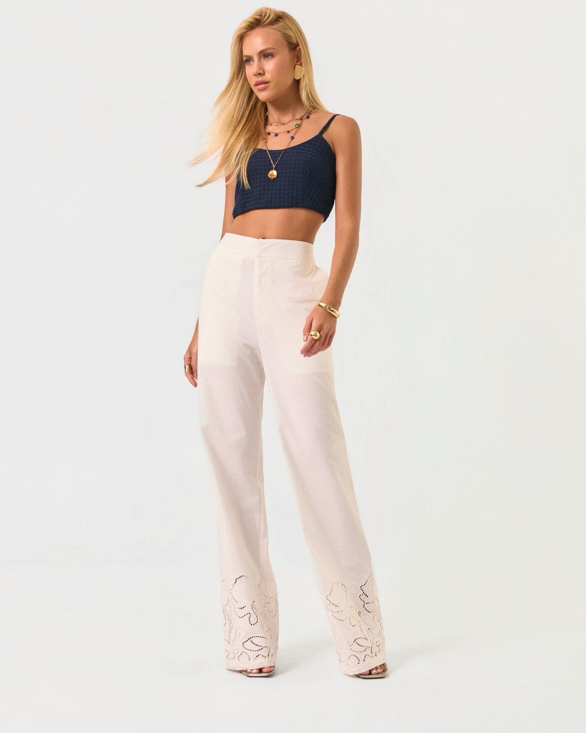 CALÇA BORDADA JESSICA OFF WHITE
