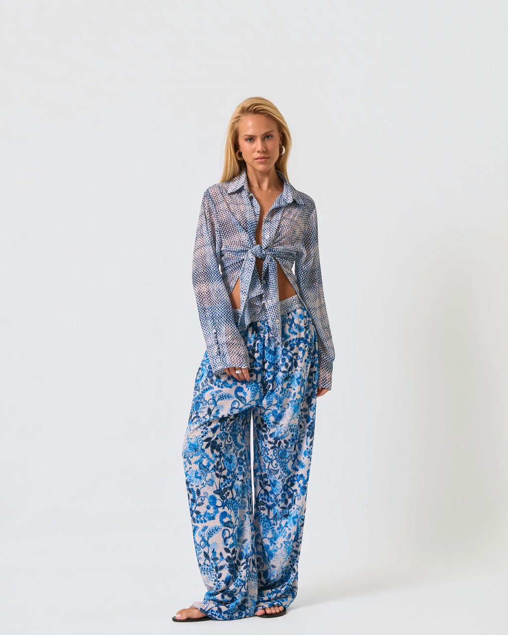 CALÇA ESTAMPADA CHIFFON LOLLA DUPLA FACE