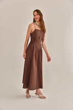 VESTIDO JOYFUL MARROM