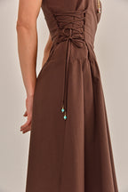 VESTIDO JOYFUL MARROM