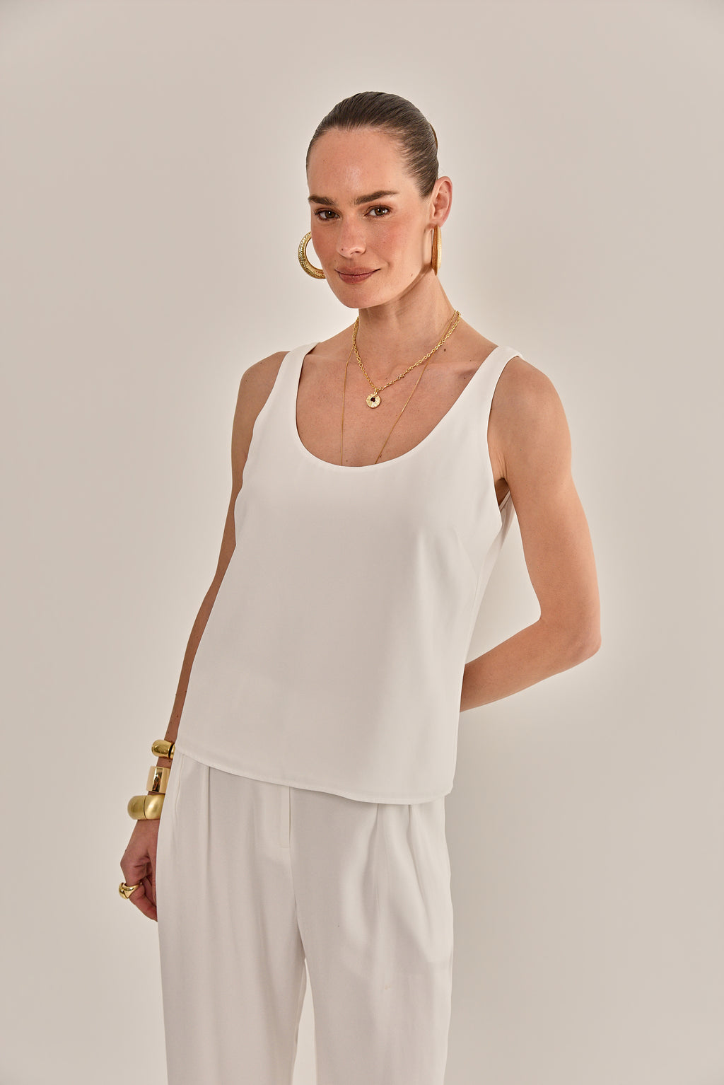 BLUSA LEA CREPE DE VISCOSE OFF WHITE