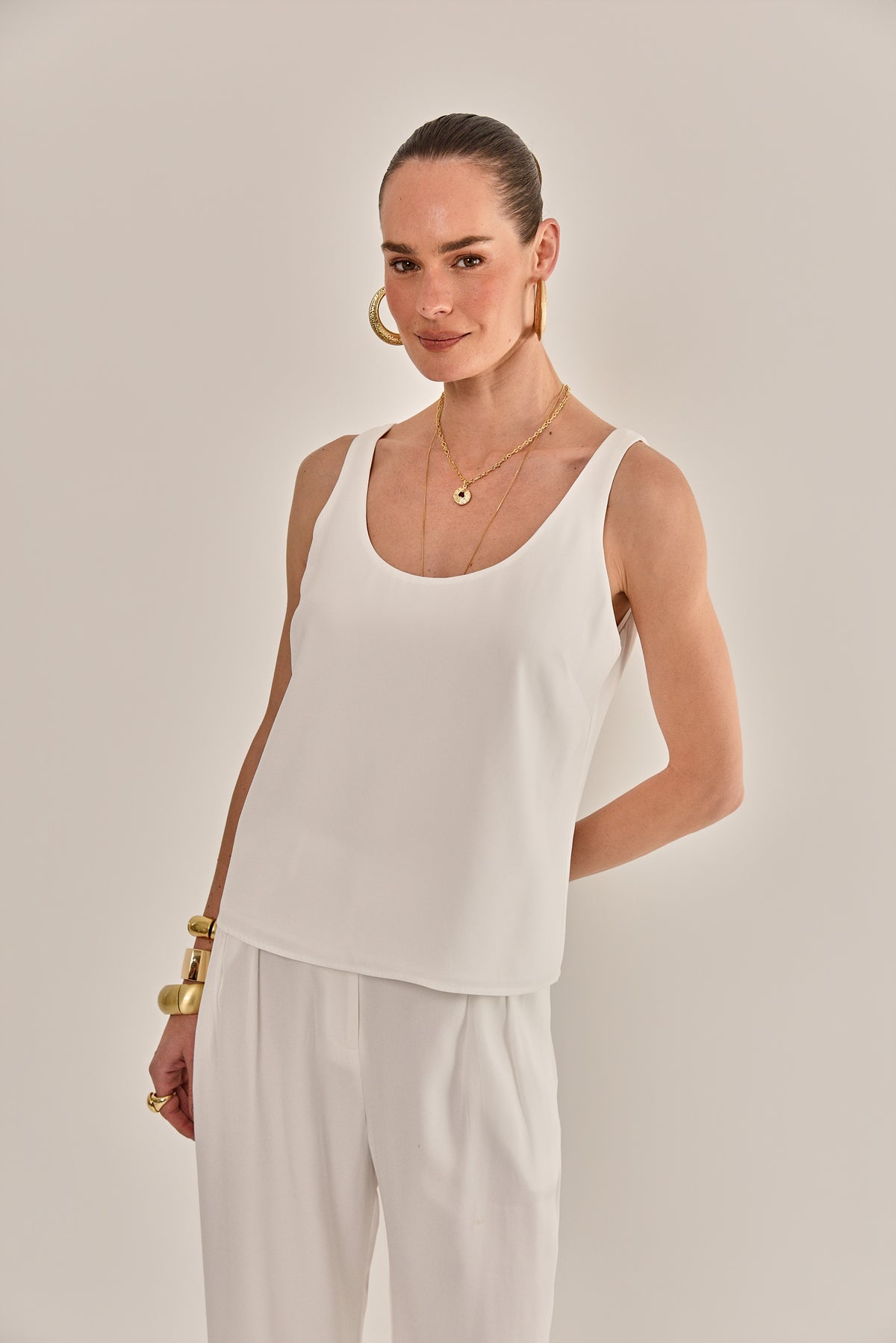 BLUSA LEA CREPE DE VISCOSE OFF WHITE