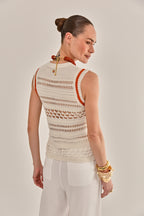 CALÇA IMPERIAL CREPE DE VISCOSE OFF WHITE