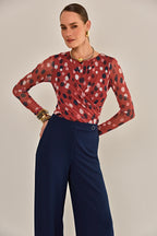 BLUSA DESERT TULE ESTAMPADA