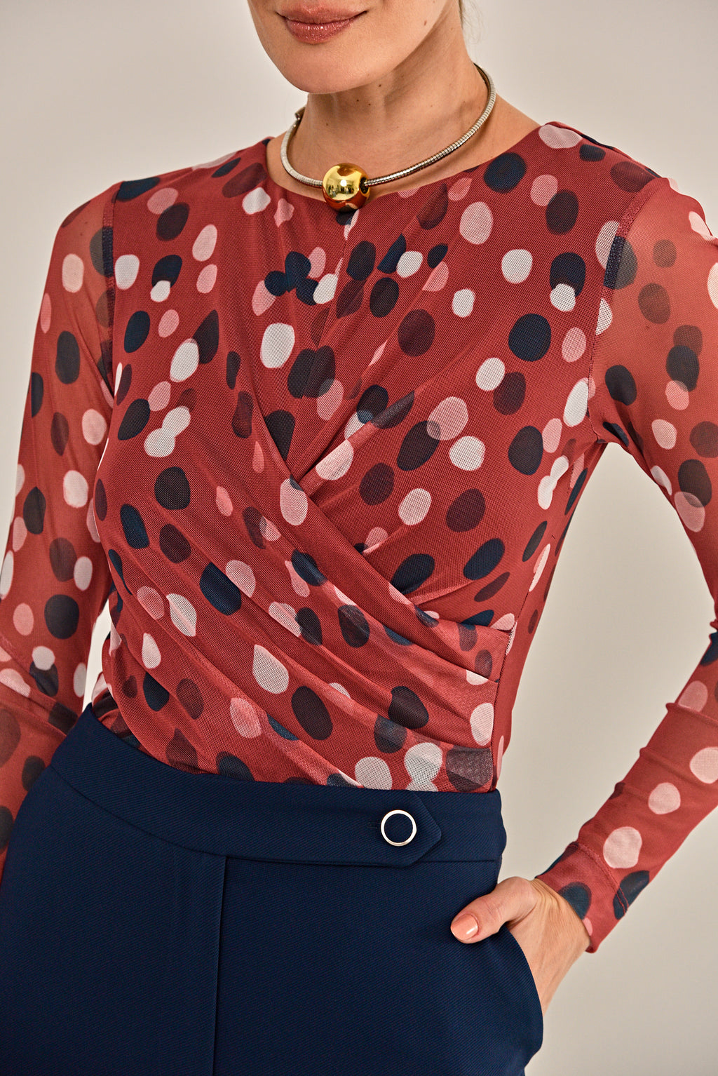 BLUSA DESERT TULE ESTAMPADA
