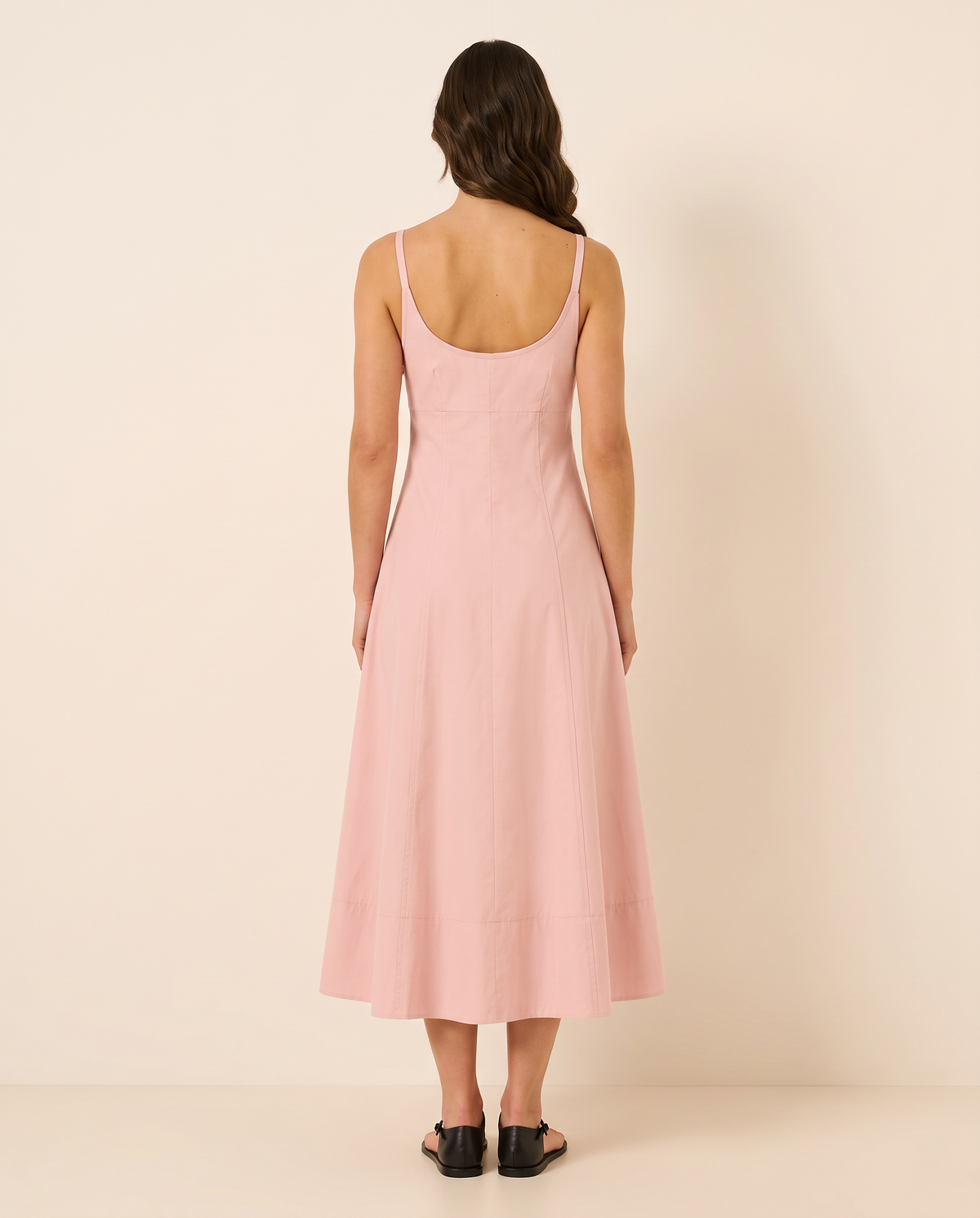 Costas do Vestido Midi em Techno Blend Blush