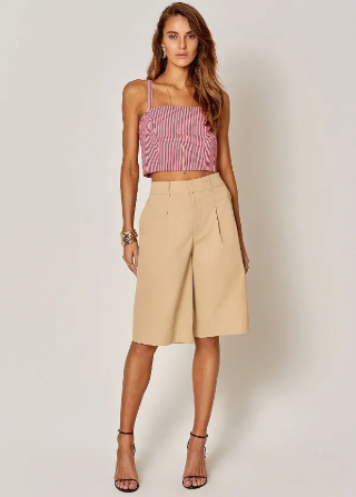 BERMUDA CREPE ALFAITARIA MARCELLA BEGE