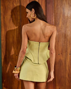 Top Tomara que Caia Corselet Verde Erva-Doce, costas